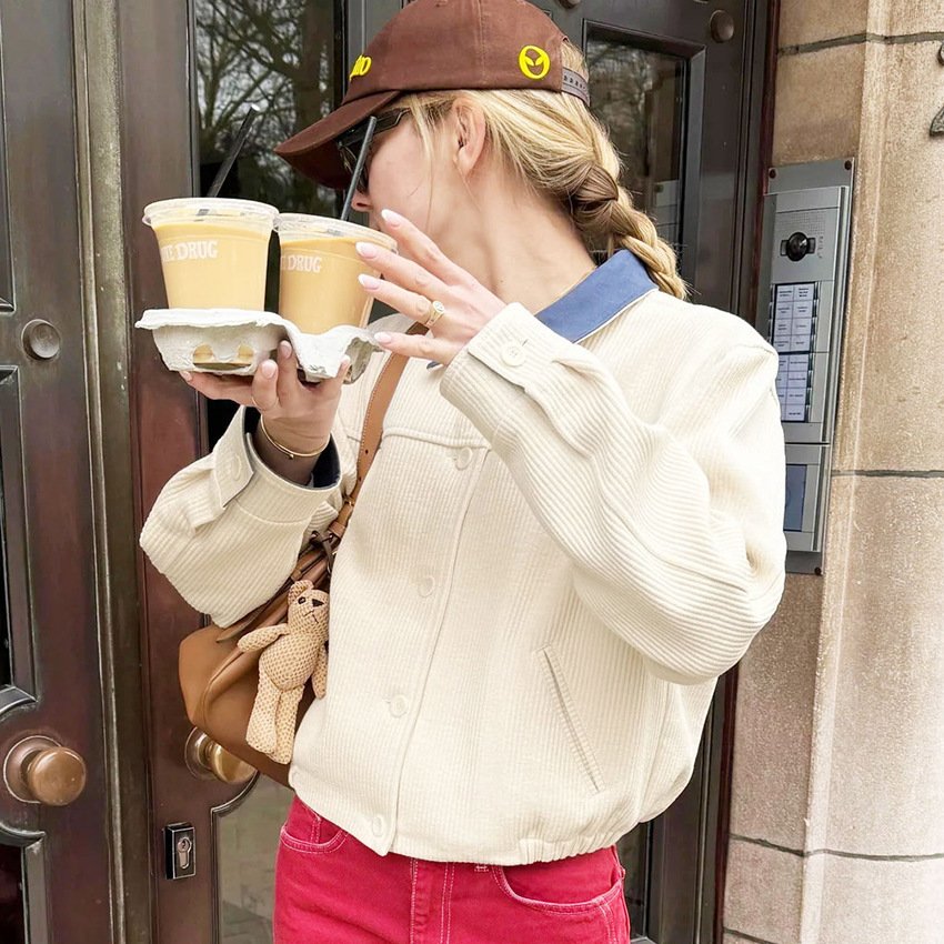 corduroy short coat, contrasting color jacket top, stylish and stylish commuting corduroy short coat, contrasting color jacket top, stylish and stylish commuting