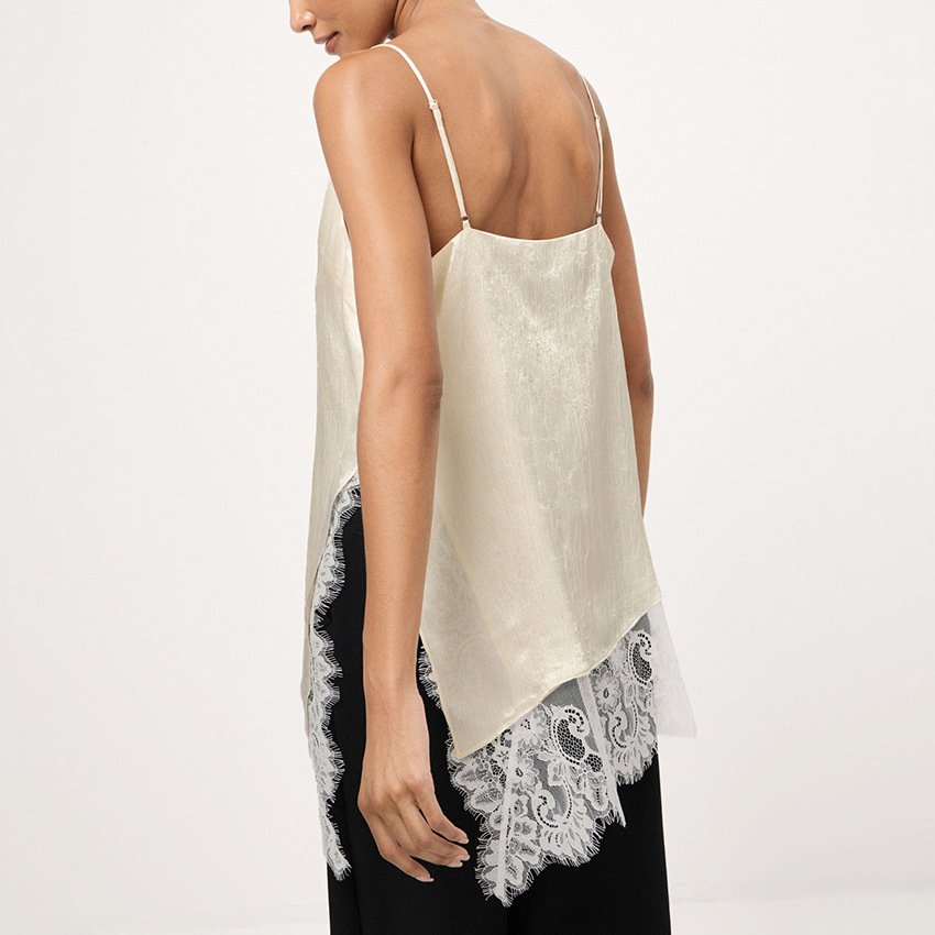 collar lace splicing camisole women's stylish and stylish inner top collar lace splicing camisole women's stylish and stylish inner top