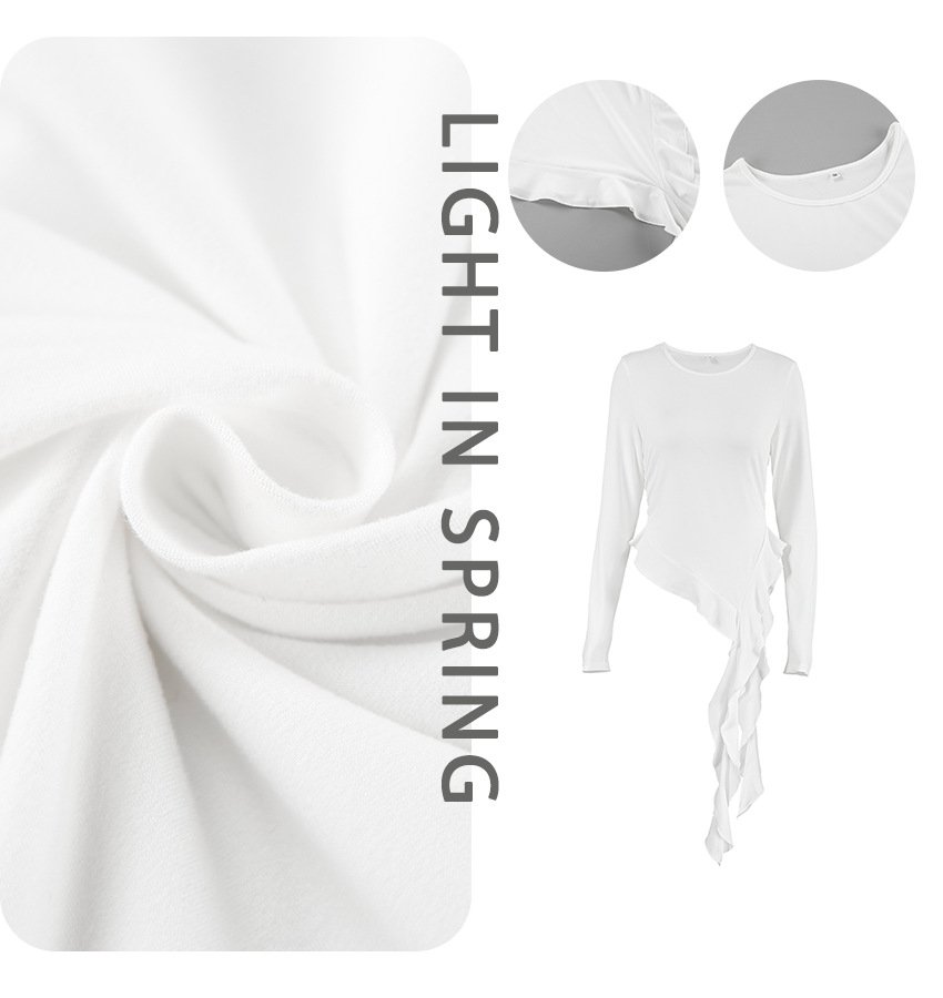 personalized irregular knitted slim fitting women's shirt with long sleeved bottoming shirt personalized irregular knitted slim fitting women's shirt with long sleeved bottoming shirt