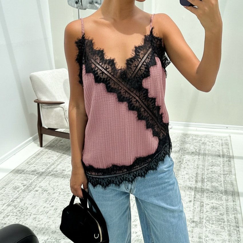 fashionable and sexy lace camisole versatile and elegant top for commuting fashionable and sexy lace camisole versatile and elegant top for commuting