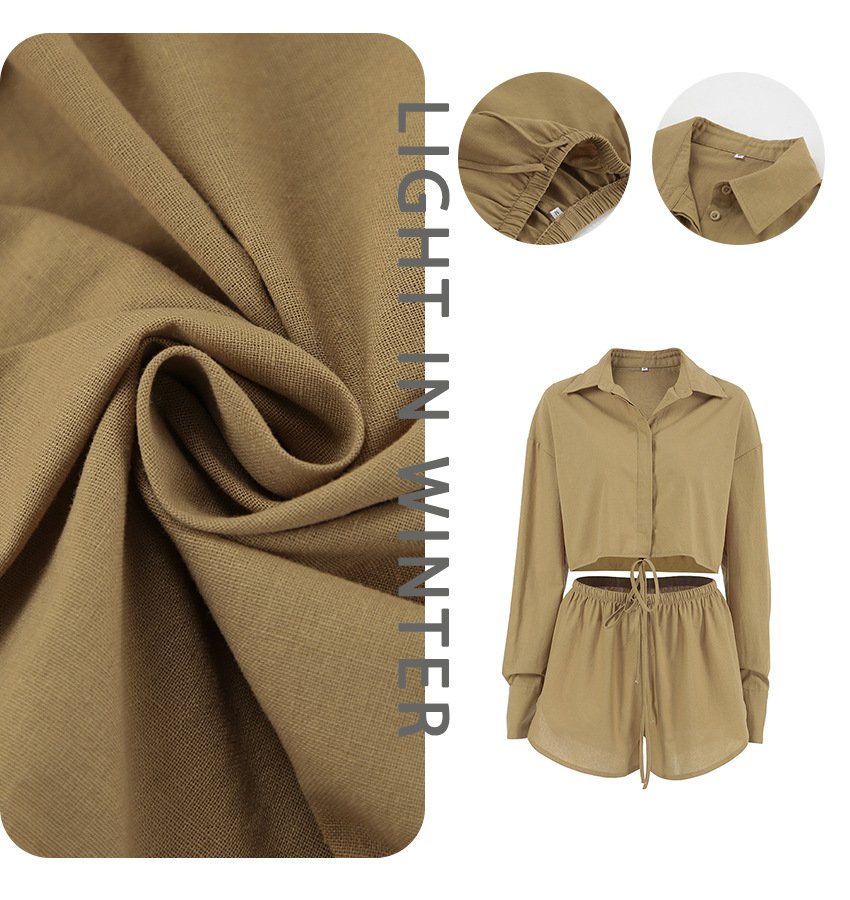 personalized cotton and linen fashion high end slit casual suit long sleeved cardigan lace up women's clothing personalized cotton and linen fashion high end slit casual suit long sleeved cardigan lace up women's clothing