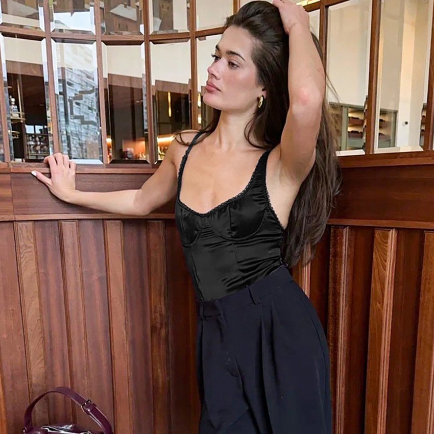 temperament commuting top women's basic solid color slimming camisole temperament commuting top women's basic solid color slimming camisole