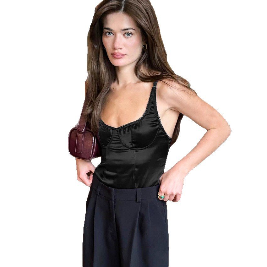 temperament commuting top women's basic solid color slimming camisole temperament commuting top women's basic solid color slimming camisole