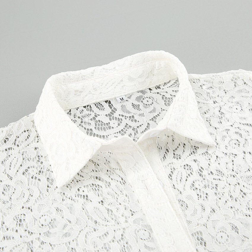 early autumn lace hollow shirt jacket design fashion shirt women see through casual early autumn lace hollow shirt jacket design fashion shirt women see through casual