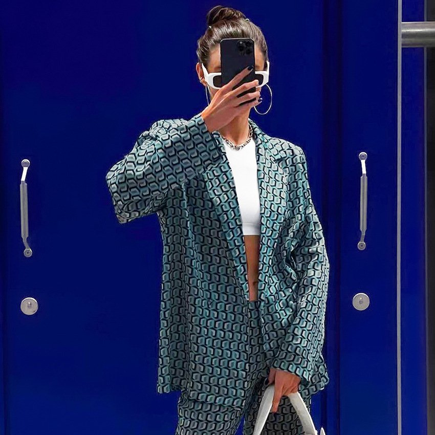 printed suit, jacket, trousers, women's casual wear, commuting niche printed suit, jacket, trousers, women's casual wear, commuting niche