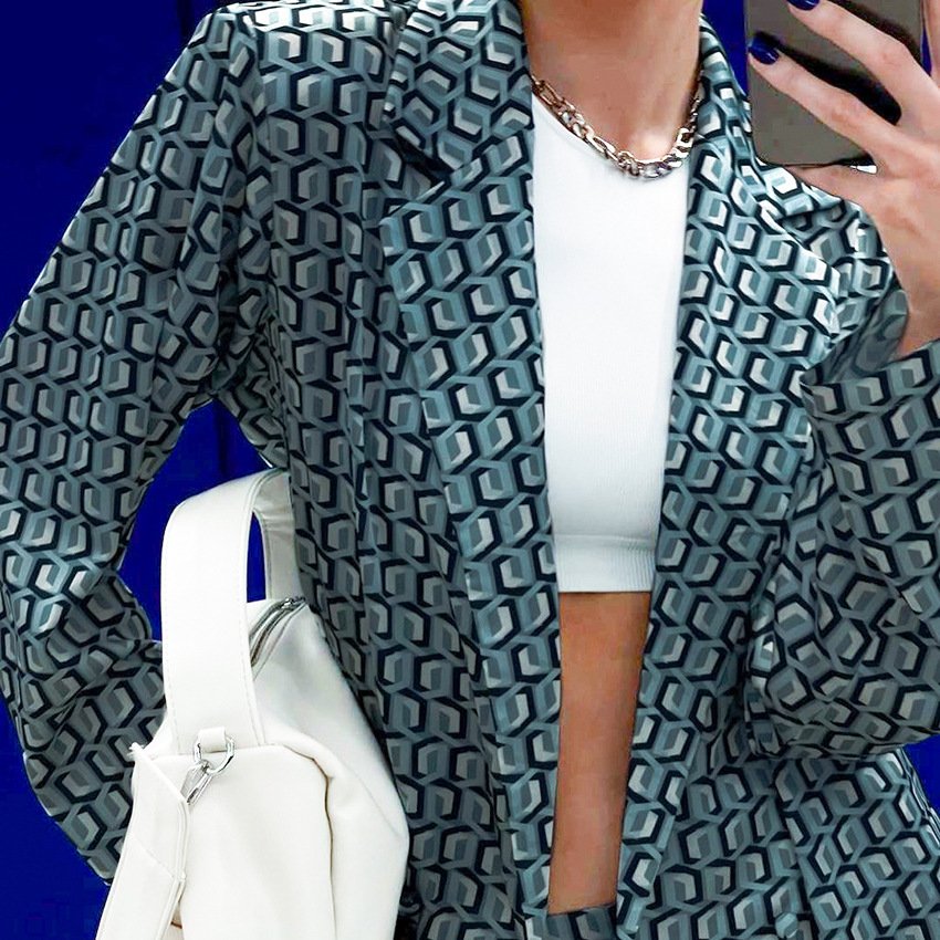 printed suit, jacket, trousers, women's casual wear, commuting niche printed suit, jacket, trousers, women's casual wear, commuting niche