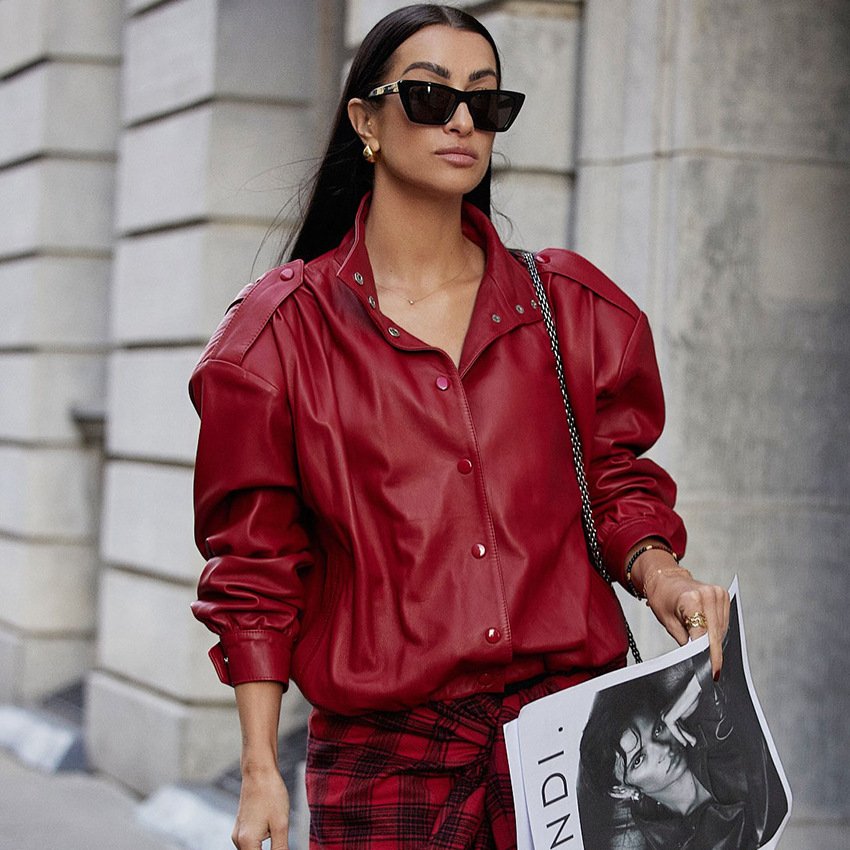 motorcycle style leather jacket for women, design, temperament, fashionable commuting motorcycle style leather jacket for women, design, temperament, fashionable commuting