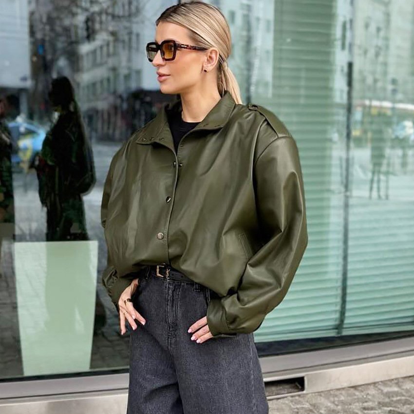 motorcycle style leather jacket for women, design, temperament, fashionable commuting motorcycle style leather jacket for women, design, temperament, fashionable commuting