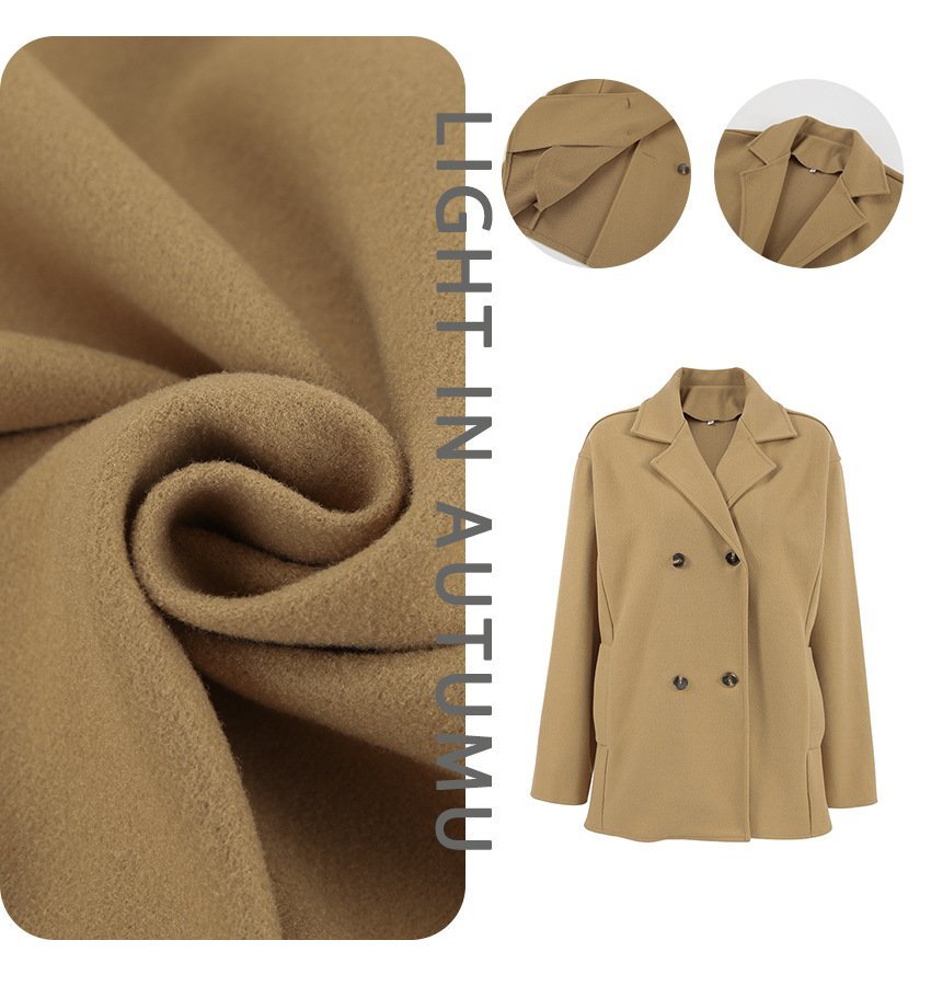 retro personality brown suit collar shag coat niche mid length coat retro personality brown suit collar shag coat niche mid length coat