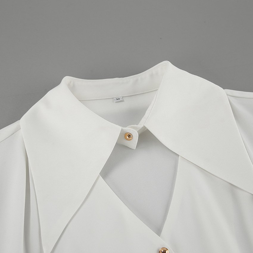 long sleeved shirt, slim fit, hollow design, casual commuting shirt for women long sleeved shirt, slim fit, hollow design, casual commuting shirt for women