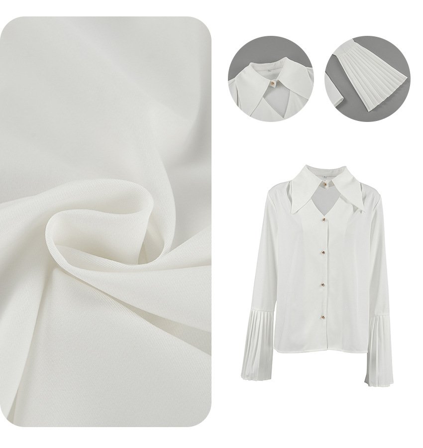 long sleeved shirt, slim fit, hollow design, casual commuting shirt for women long sleeved shirt, slim fit, hollow design, casual commuting shirt for women