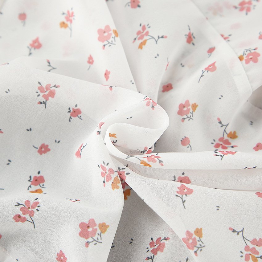 temperament floral print women's shirt with slim and sexy design, ruffled collar temperament floral print women's shirt with slim and sexy design, ruffled collar