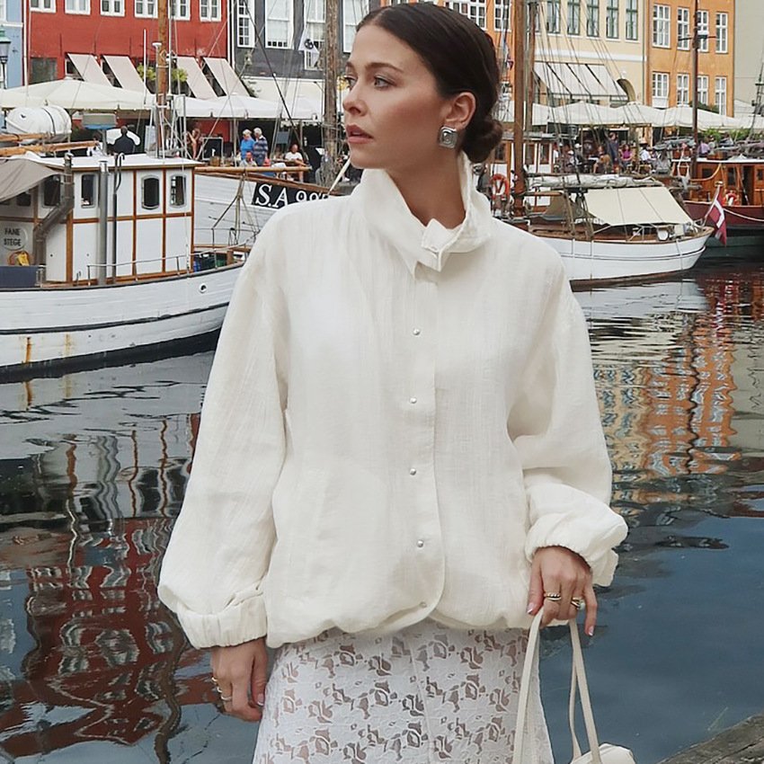 windproof jacket design, apricot stand collar outdoor jacket, stylish and commuting style windproof jacket design, apricot stand collar outdoor jacket, stylish and commuting style